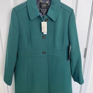 Jcrew green lady day coat size 12p